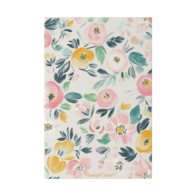 "Blush Meadow Blooms" Matte Canvas