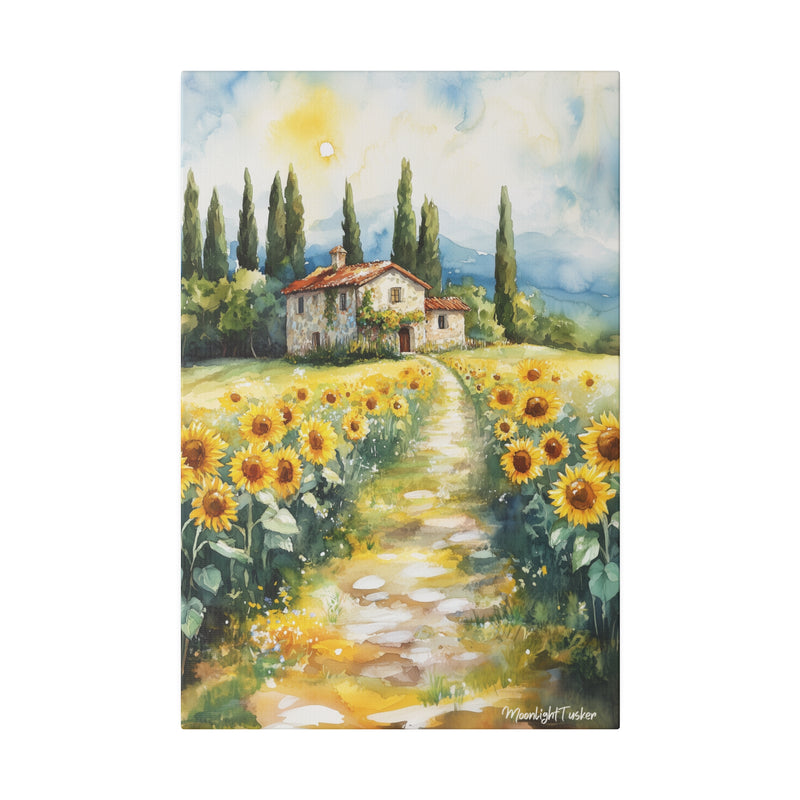 "Sunflower Pathways" Matte Canvas