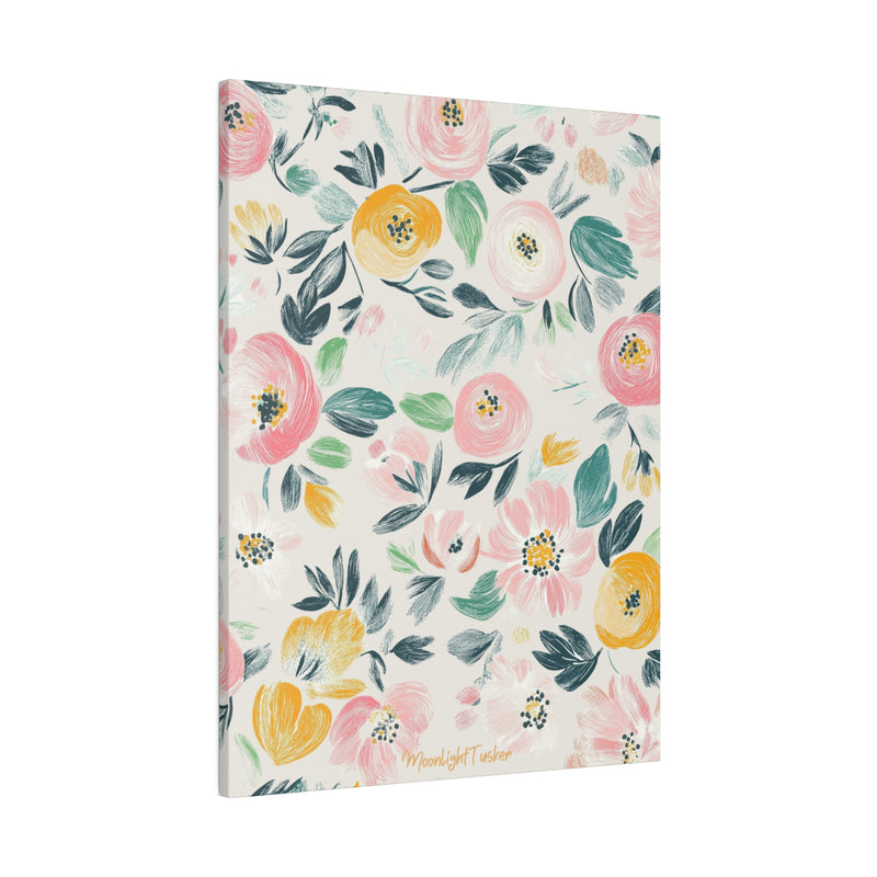 "Blush Meadow Blooms" Matte Canvas