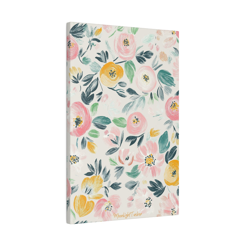 "Blush Meadow Blooms" Matte Canvas