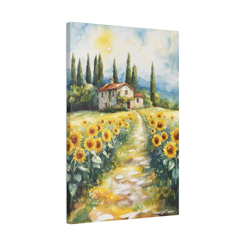 "Sunflower Pathways" Matte Canvas