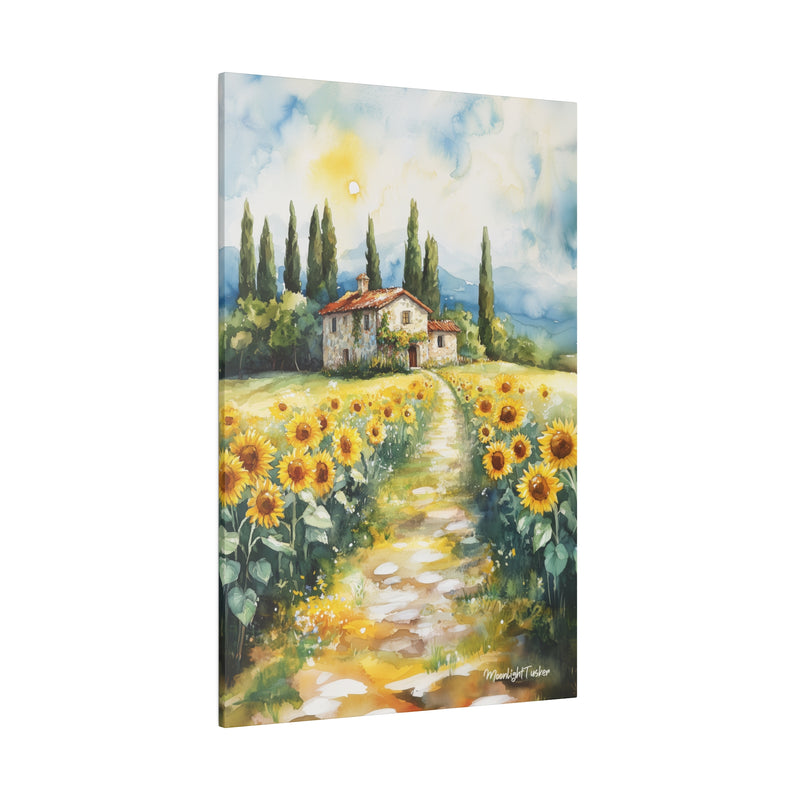 "Sunflower Pathways" Matte Canvas