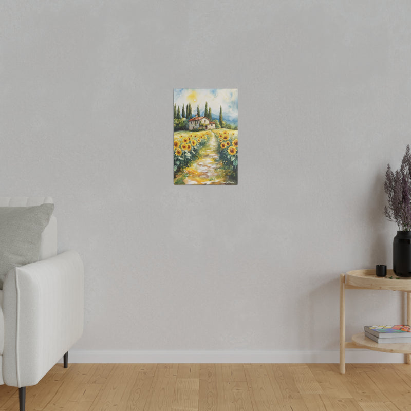 "Sunflower Pathways" Matte Canvas