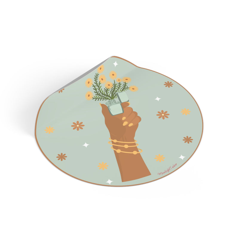 "Smell The Flowers 2.0" - 2x2 Round Vinyl Sticker