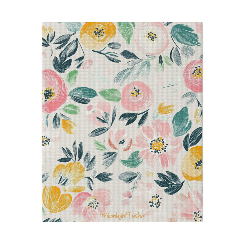 "Blush Meadow Blooms" Matte Canvas