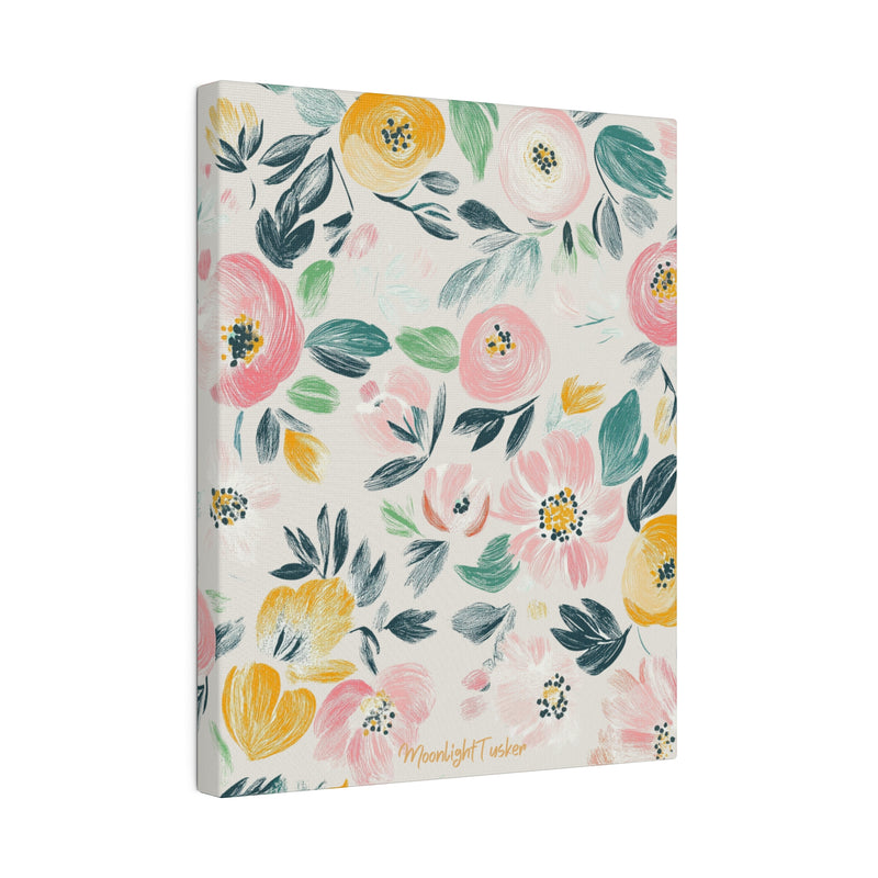 "Blush Meadow Blooms" Matte Canvas