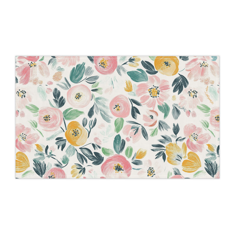 "Blush Meadow Blooms" Tea Towel