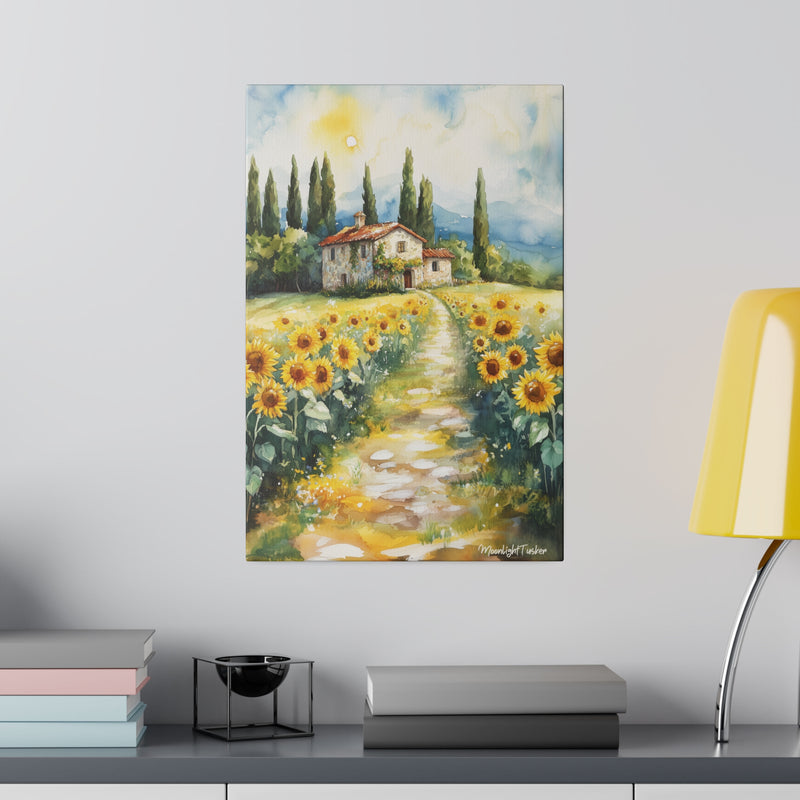 "Sunflower Pathways" Matte Canvas