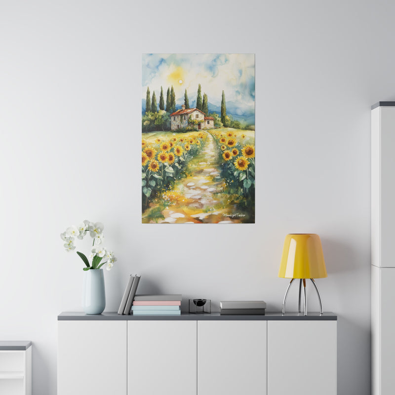 "Sunflower Pathways" Matte Canvas