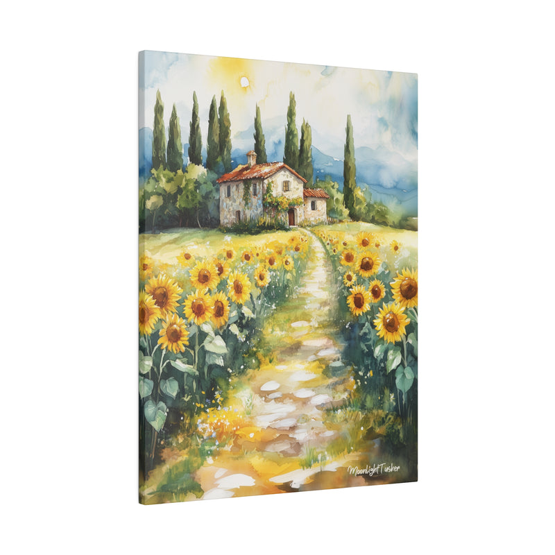 "Sunflower Pathways" Matte Canvas
