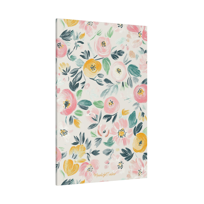 "Blush Meadow Blooms" Matte Canvas