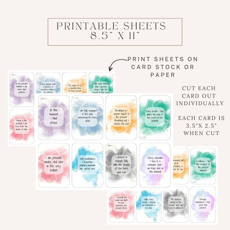 “Live in the present moment” Affirmation Cards