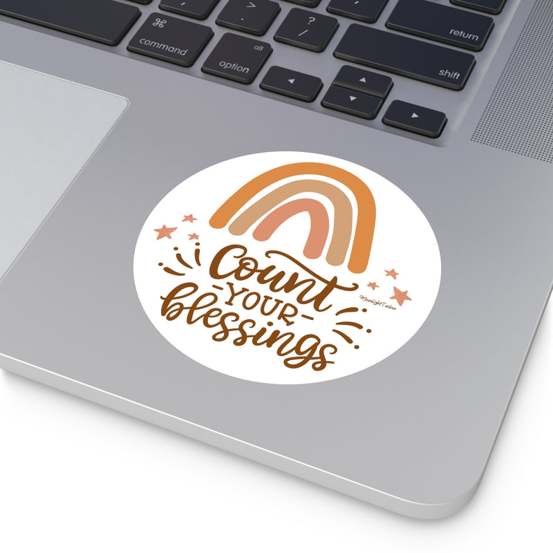 "Count Your Blessings" - Round Vinyl Sticker