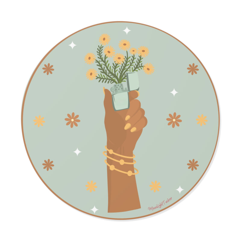 "Smell The Flowers 2.0" - 2x2 Round Vinyl Sticker