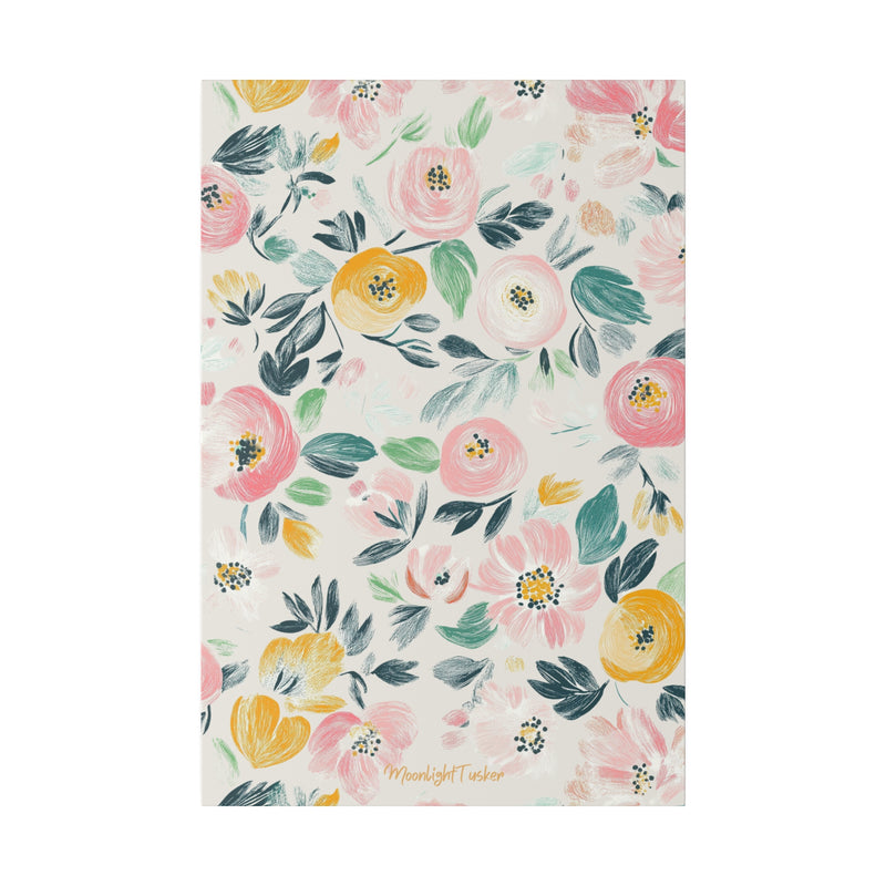"Blush Meadow Blooms" Matte Canvas
