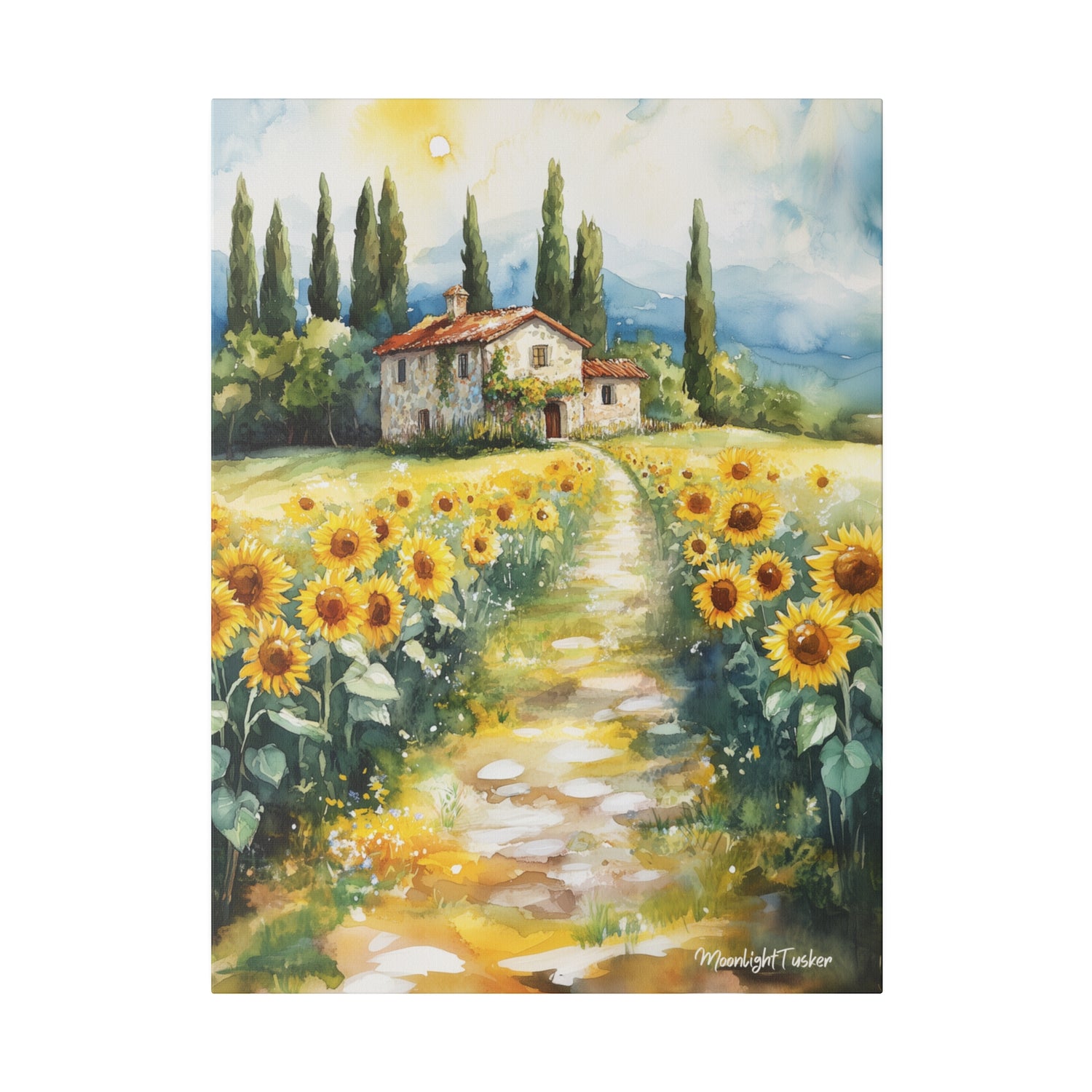 "Sunflower Pathways" Matte Canvas