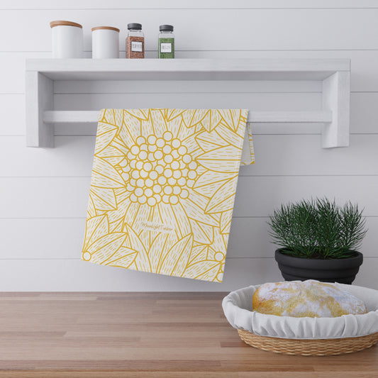 "Golden Dahlia" Tea Towel