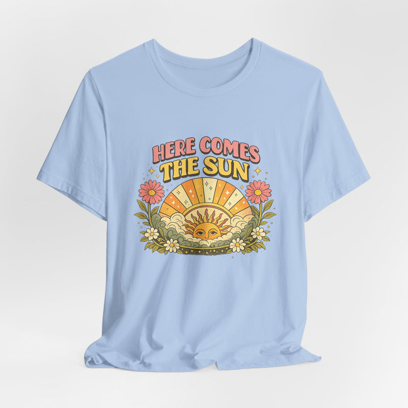 Here Comes The Sun T-Shirt — Retro Sunflower Vintage Graphic Tee