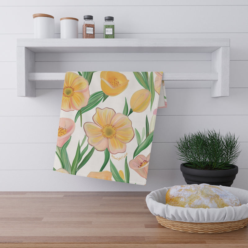 "Sunlit Blossoms" Tea Towel