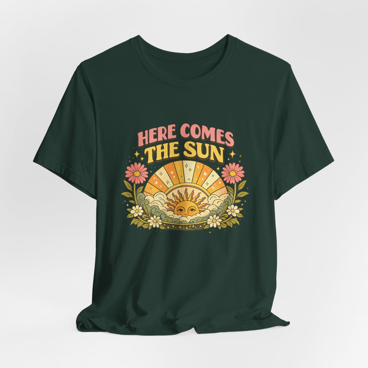 Here Comes The Sun T-Shirt — Retro Sunflower Vintage Graphic Tee