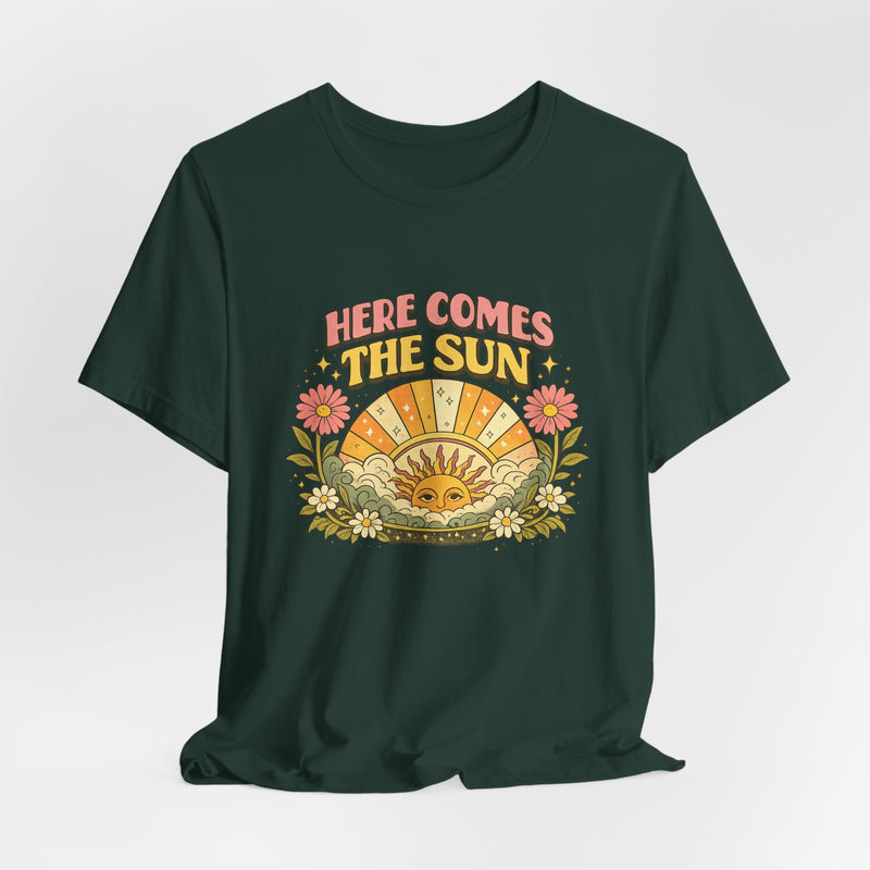 Here Comes The Sun T-Shirt — Retro Sunflower Vintage Graphic Tee