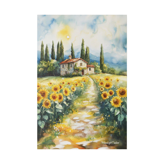 "Sunflower Pathways" Matte Canvas