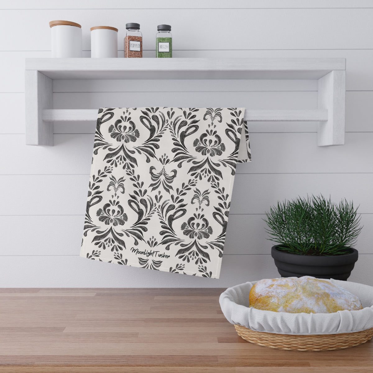 "Vintage Toile Charm" Tea Towel