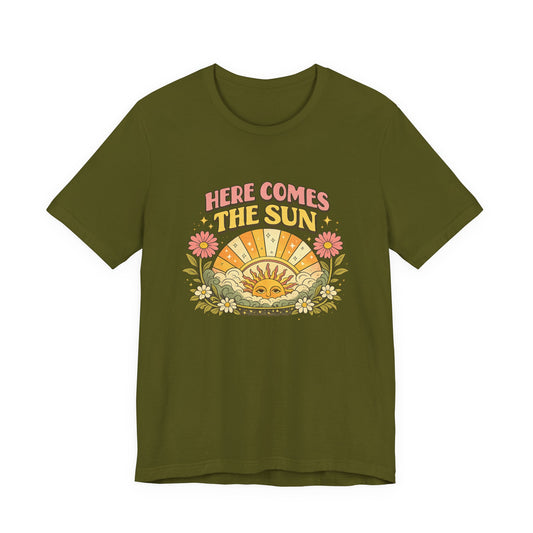 Here Comes The Sun T-Shirt — Retro Sunflower Vintage Graphic Tee