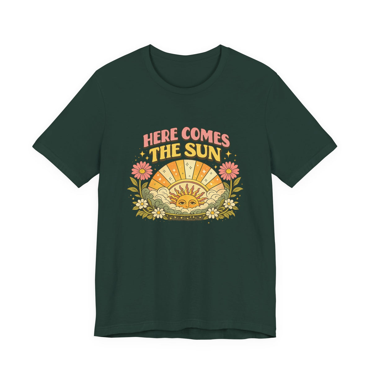 Here Comes The Sun T-Shirt — Retro Sunflower Vintage Graphic Tee