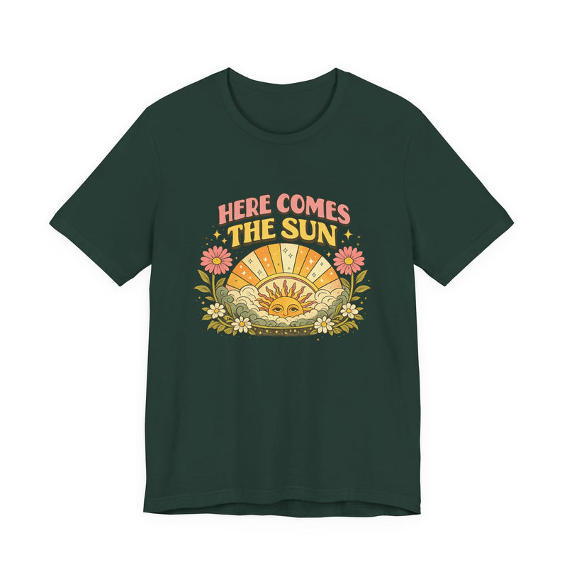 Here Comes The Sun T-Shirt — Retro Sunflower Vintage Graphic Tee