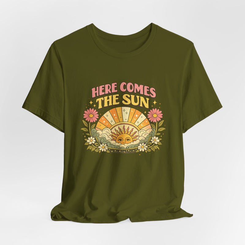 Here Comes The Sun T-Shirt — Retro Sunflower Vintage Graphic Tee