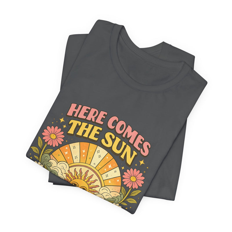 Here Comes The Sun T-Shirt — Retro Sunflower Vintage Graphic Tee