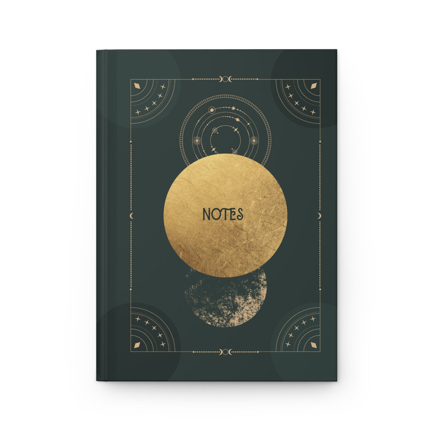 "Note green and gold"  Hardcover Journal