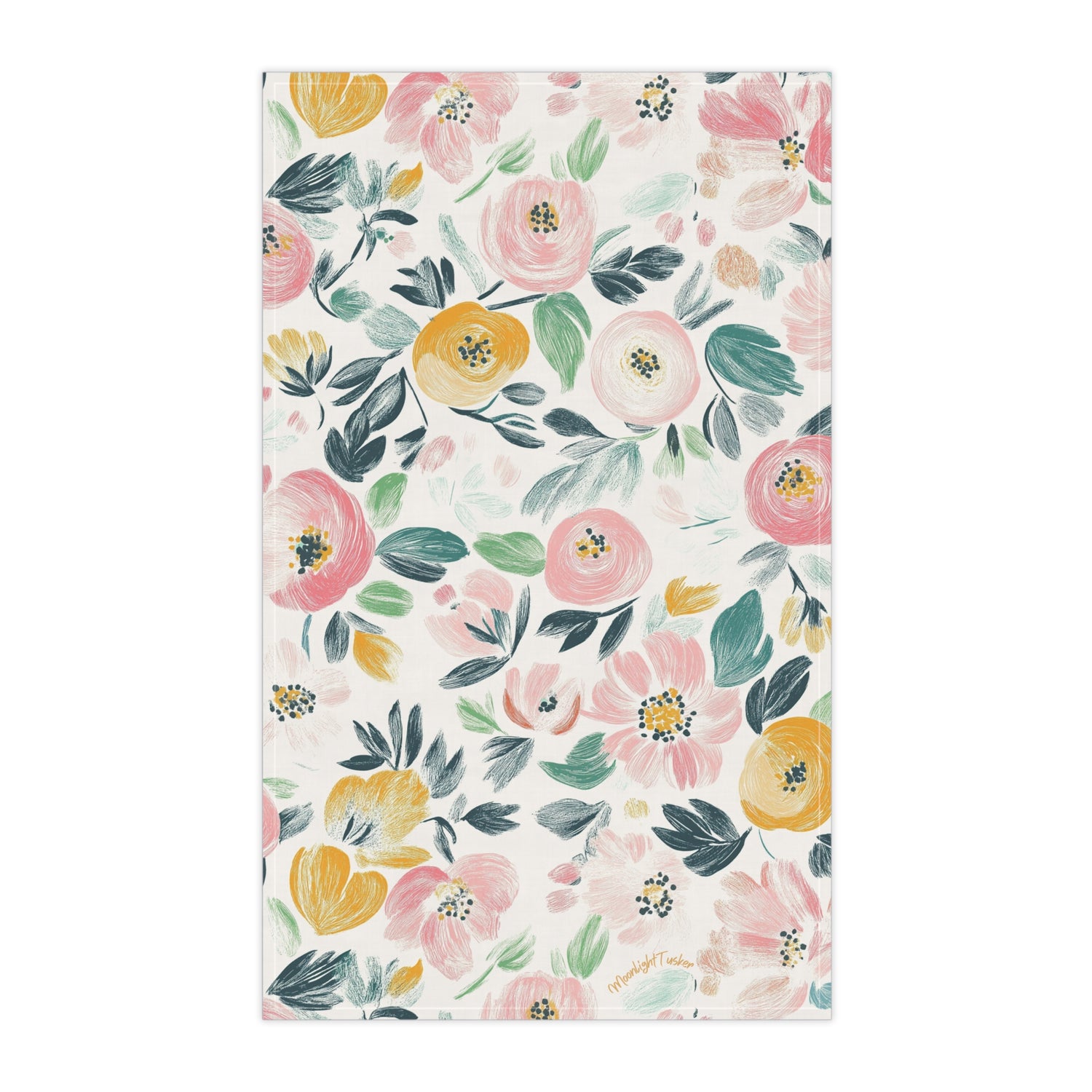 "Blush Meadow Blooms" Tea Towel