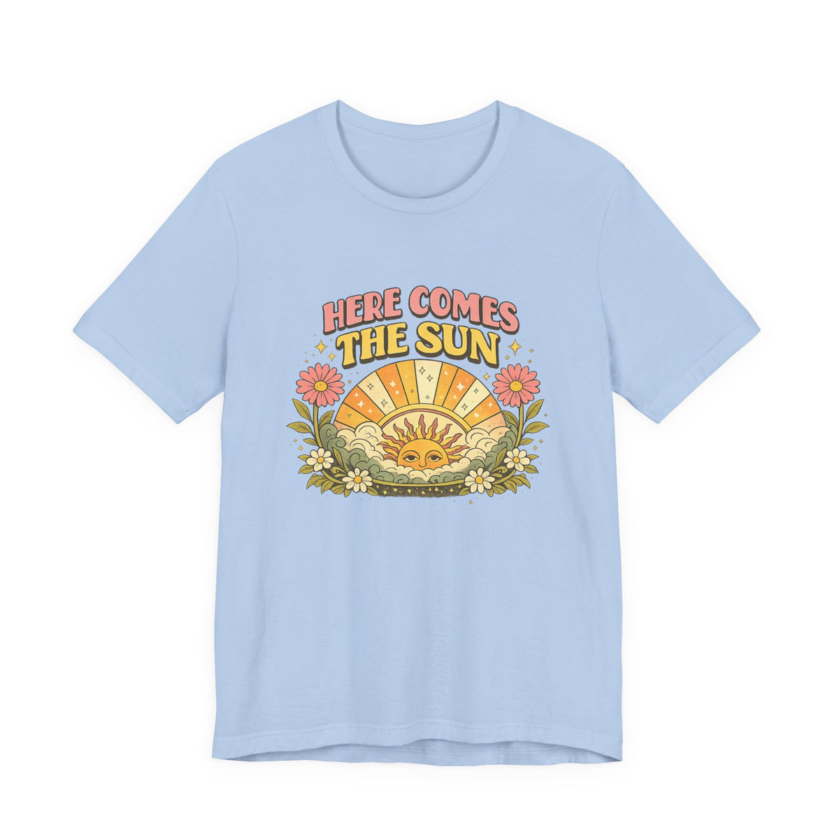 Here Comes The Sun T-Shirt — Retro Sunflower Vintage Graphic Tee
