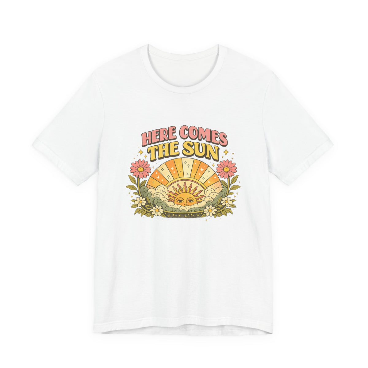 Here Comes The Sun T-Shirt — Retro Sunflower Vintage Graphic Tee