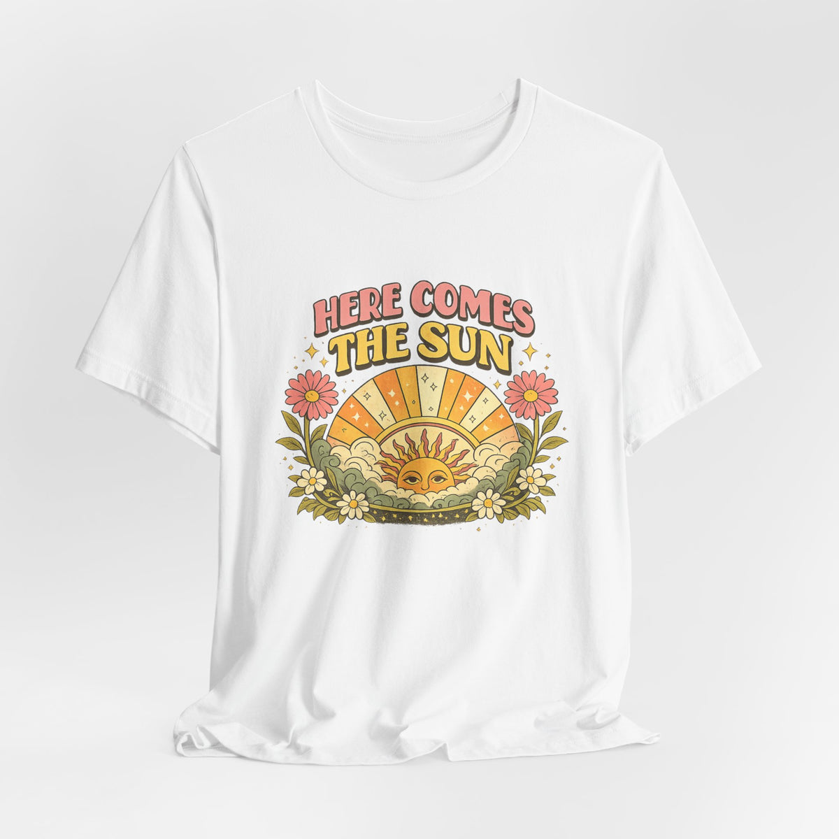 Here Comes The Sun T-Shirt — Retro Sunflower Vintage Graphic Tee