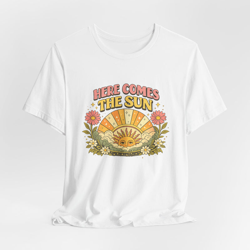 Here Comes The Sun T-Shirt — Retro Sunflower Vintage Graphic Tee