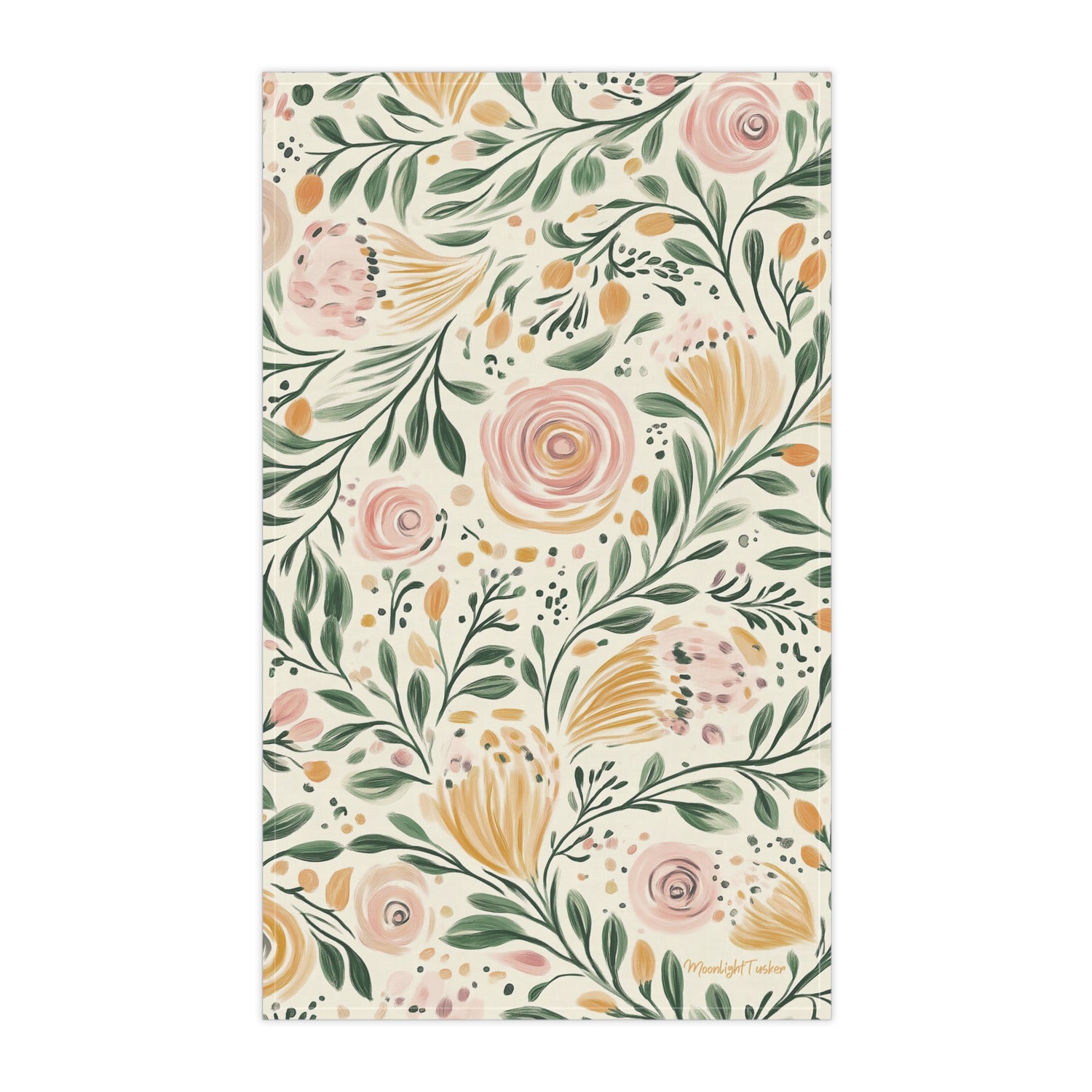 "Floral Dreamscape" Tea Towel